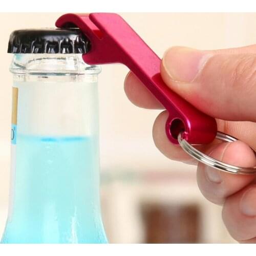 Portable Bottle Opener Keyrings Keychains Aluminum Alloy Metal Key Fob Beer Openers Kitchen Tools LX6859