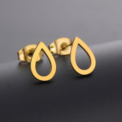 Sipuris Womens Earrings Water Drop Geometric Stud Earrings Vintage Fashion Jewelry Ladies Gift Gold Oval Earring 2020 Gift