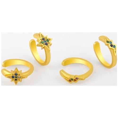 Star lightning Brass micro pave cz zircon cubic zirconia Ear clip cuff Earrings no piercing copper gold plated crystal rtg23