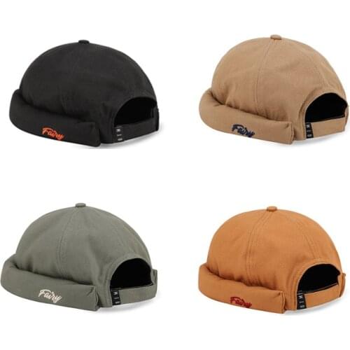 Mens Womens Hip Hop Caps Without Brim Embroidery Letter Street Dancer Beanies Cotton Adjustable