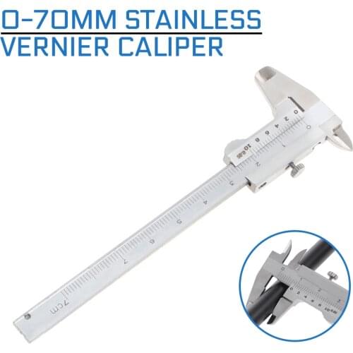 Caliper 0-70mm Mini 1PC Stainless Vernier Caliper Metric Caliper Measure Height Gauge Thickness Gauge Measurement Wood Tools