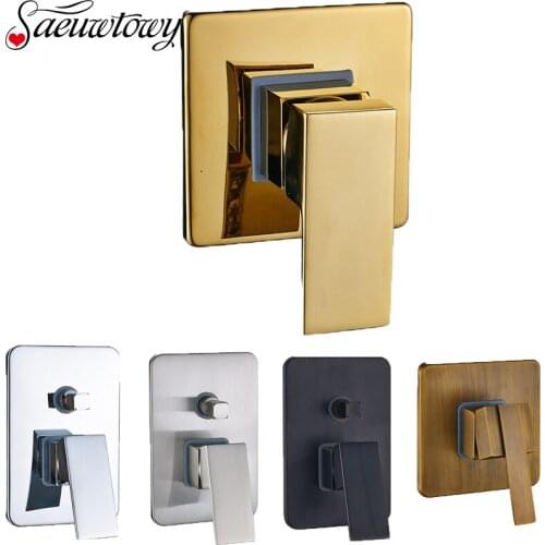 Solid Brass Wall Mount Shower Mixer Control Valve Concealed Shower Faucets Valve Multifunction Shower Control Switch Valve