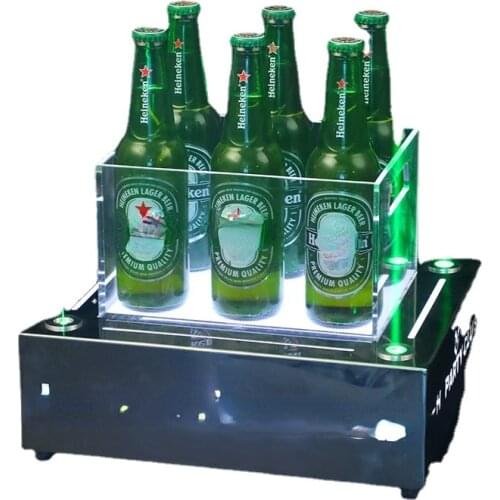 Champagne Ice Bucket with Laser Lighting Metal LED Ice Bucket for Wine Bottle Display Rack