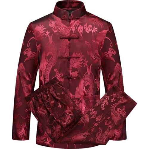Spring and autumn terno masculino quinquagenarian tang suits mens jacket outerwear set chinese style national plate stand collar