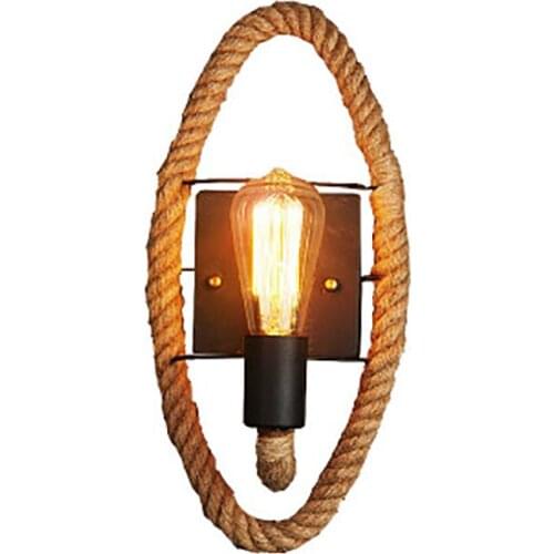 Vintage Rope Wall Lamp Living Room Retro Light Industrial Style Decoration Cafe Restaurant Corridor Lighting Without Bulb