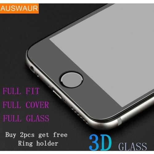 Real 9H 3D Full Glass for IPhone 6 6s 7 Plus Tempered Glass Full Cover 3D CP Anti-Burst Screen Protector Full Screen Protector