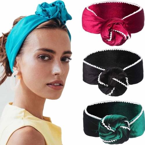 Haimeikang Adjustable Wide Hair Band Velvet New Hairbands Turban Headband Women Fashion Makeup Headwear Hair Accessories