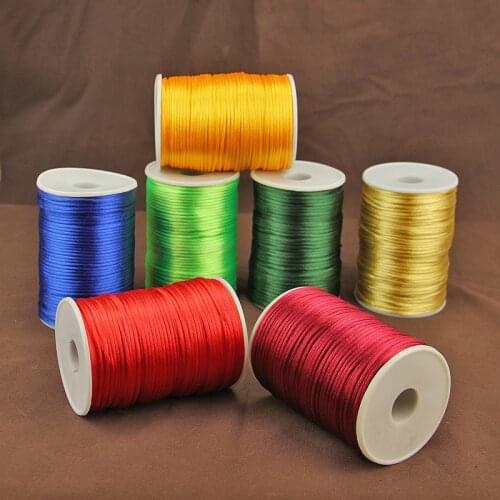 100M/Roll 2mm Mix Color Nylon Chinese Knotting Thread Cord for DIY Handicraft Silky Satin Macrame Cord Beading Braided String