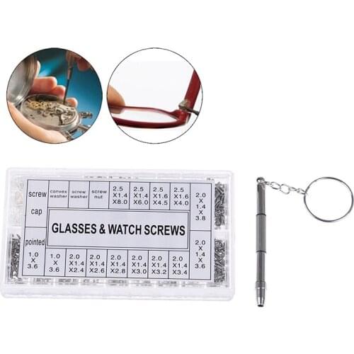1000pcs/set Micro Glasses Sunglass Watch Spectacles Screws Nuts Screwdriver Repair Tool