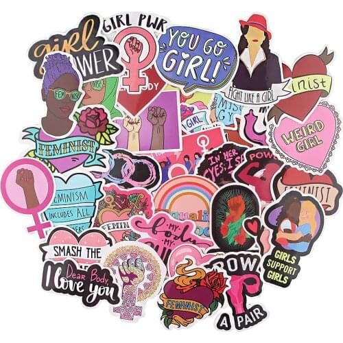 35pcs Women Theme Feminist Stickers for Phone Scrapbooking Diary Album Decorative Stationery Sticker Decals Girl Gift Graffiti