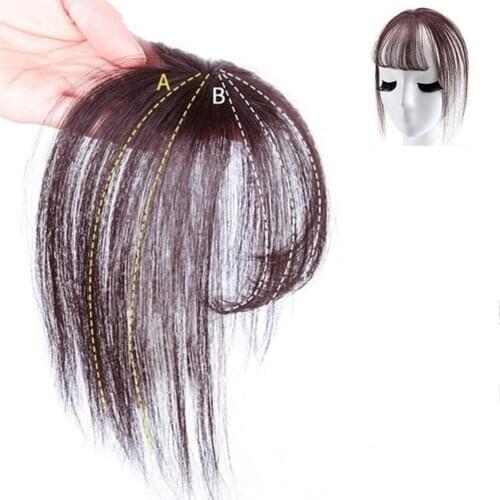 3D Air Bangs Hair Bangs Heat Resistant Hairpieces Hair Women Natural Short Fake Hair Bangs Hair Clips Thin Neat Air Bangs #E