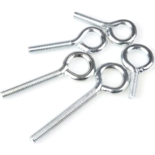 50pcs M4*12/15*20/30/40mm Galvanized iron Plant Curtain Net Wire Eye Bolt Eyebolt Screw in Spiral Hanger Close Ring Hook Choose