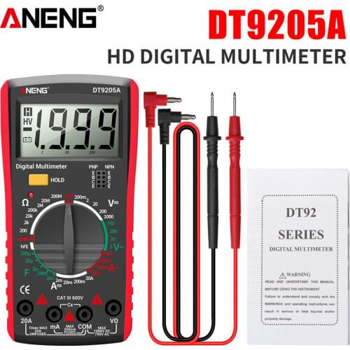 ANENG DT9205A Newly HD Digital True RMS Professional Multimeter Auto AC/DC Voltage Current Tester Buzzer Electrical Multimetro