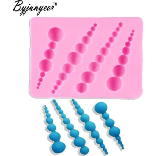 Byjunyeor M097 Pearl UV Resin Silicone Mold Fondant Chocolate Candy Lollipop Crystal Epoxy Soft Clay Bake Tool