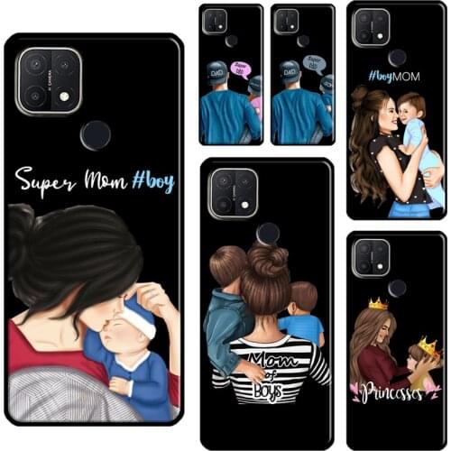 Super Dad Mom Baby Girl Twin For OPPO A15 A91 A83 A1K A3S A5S A5 A9 A31 A53 2020 A52 A72 Reno 4 Pro 2 Z F7 Phone Case