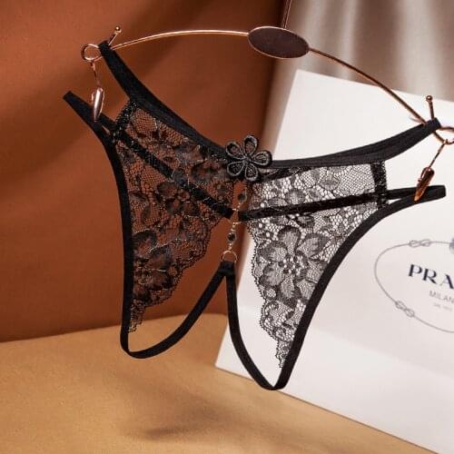 Women Sexy Lingerie panties Open Crotchless Briefs Lace Underwear Ultrathin Underpants Temptation Sexy G-String Briefs For Woman
