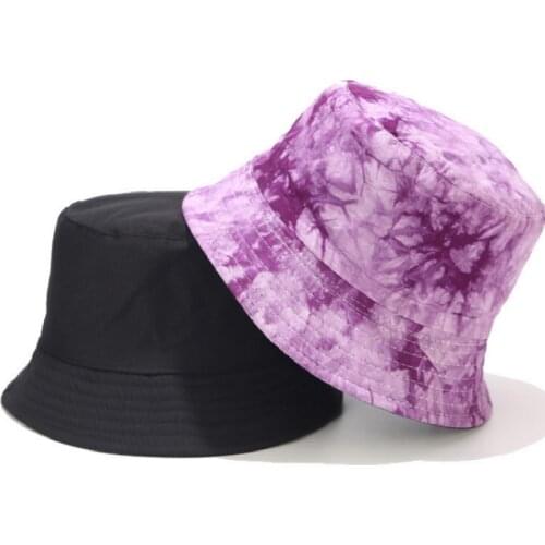 Tie Dye Reversible Fishing Cap Sports Hiking Printed Summer Bucket Hat Two Side Wear Fishermen Sun Hat Unisex Casual Sunhat Bob