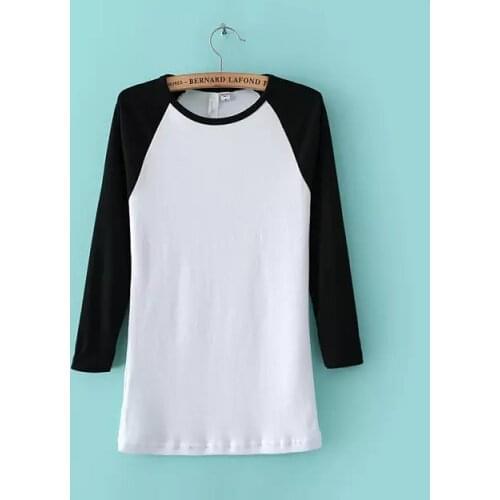 European and Amercian Brand Stars New Solid Color Cropped Sleeve Baseball T Shirts Womens Knit Tees Girls Tops Free Shipping