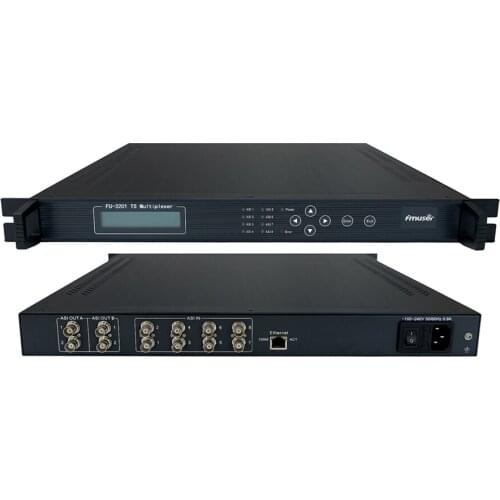 FMUSER FU-3201 ASI TS Multiplexer 8 ASI IN 1 ASI OUT Support PSI/SI Edit PCR Correction PID Re-Mapping