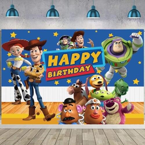 Toy Story Party Backdrop Baby Shower Boys Birthday Party Custom Vinyl Photo Background Photo Booth Props Decoration Supplies