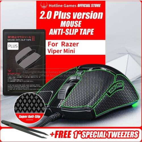 Holtine Games 2.0Plus Mouse Anti-Slip Grip Tape for Razer Viper Mini,Grip Upgrade,Moisture Wicking,Pre Cut,Easy to Apply