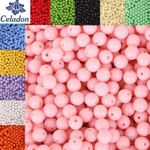 8mm 100pcs Multi-Colors Shiny Acrylic Loose Spacer Round Ball Beads for Jewelry Makings Necklace&bracelet Beads hole 1.8mm