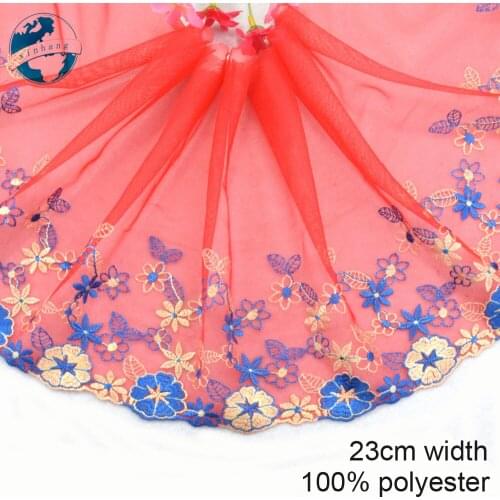 23cm polyester lace embroidery lace french lace ribbon fabric guipure diy trims sewing Accessories wedding decoration#4079