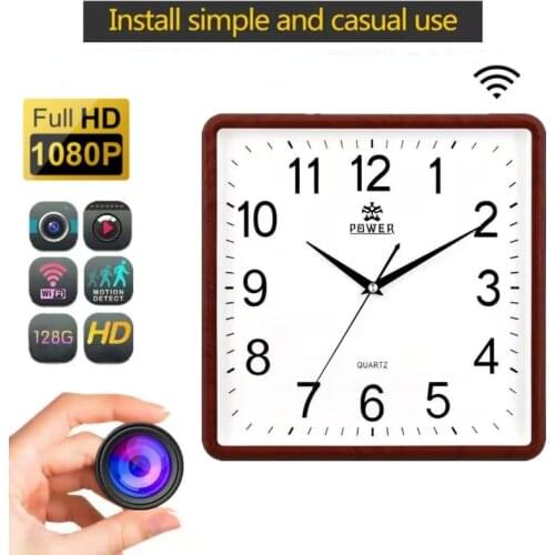 1080P HD Mini Camera WiFi Wall Clock Camera Real-time Monitoring Motion Detection Mobile Phone Remote Viewing Web Camera