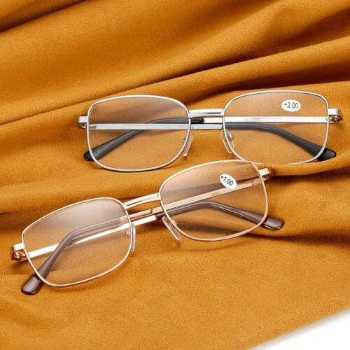 Classic Square Metal Women Reading Glasses Computer Glasses Men Hyperopia Presbyopia Eyeglasses+1.0+1.5+2.0+2.5+3.0+3.5+4.0