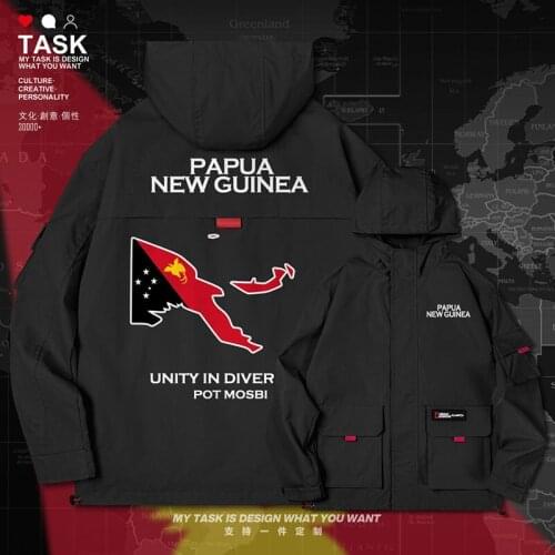 Papua New Guinea Guinean PNG PG men jacket hooded map nation flag trench coat men long sleeve top new mens autumn clothes