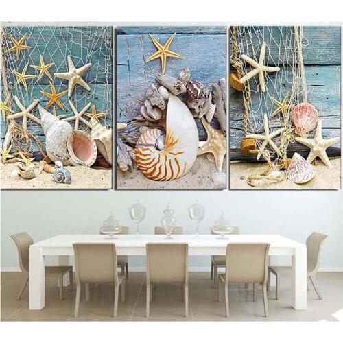 Beach sea view series Full Square/Round Drill Conch and starfish 5DDiy diamond painting mosaic Wedding Decoration StickerZP-2381