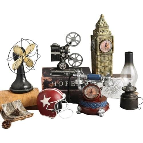 Resin Vintage Public Office Telephone Figurines Old Phone Shop Restaurant Retro Model European Decoration Hogar