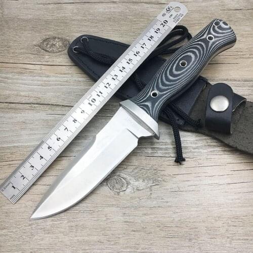 Dropshipping wilderness survival tactical swordfish knife straight fixed hunting knife with serrate blade 58HRC 5CR17