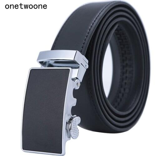Men Belt Automatic Genuine Leather Luxury Black Belt Mens Belts Automatic Buckle High Quality Business Male Mens Belts