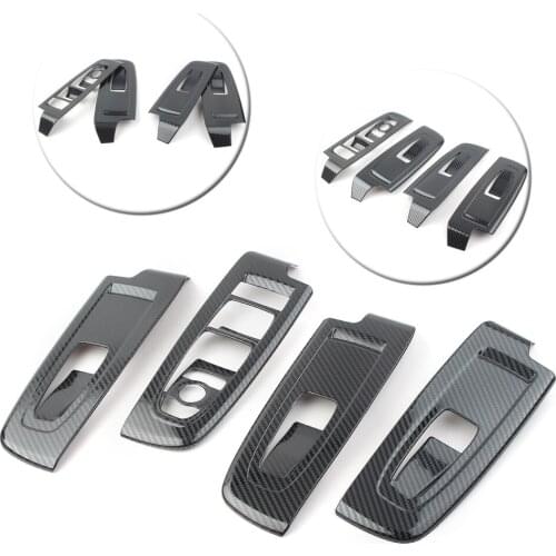 RHD Interior Window Switch Panel Trim For Subaru 2019 2020 Forester Carbon Fiber Style Decoration Cover Trims Car Accessories