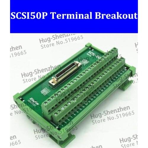 SCSI50P CN Type 180 degree SCSI-50P terminal breakout adapter board C45 DIN Rail Mounting--1pcs/lot