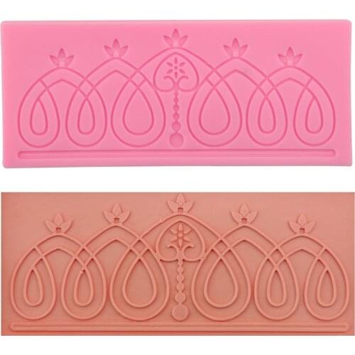 DIY Retro Craft Love Heart Pattern Cake Lace Mold Silicone Fondant Soap 3D Cupcake Chocolate Decoration Baking Tool FQ2166