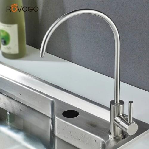 ROVOGO Kitchen Water Filter Faucet, Drinking Water Faucet Water Filtration System, 304 Stainless Steel Brushed Nickel Finish