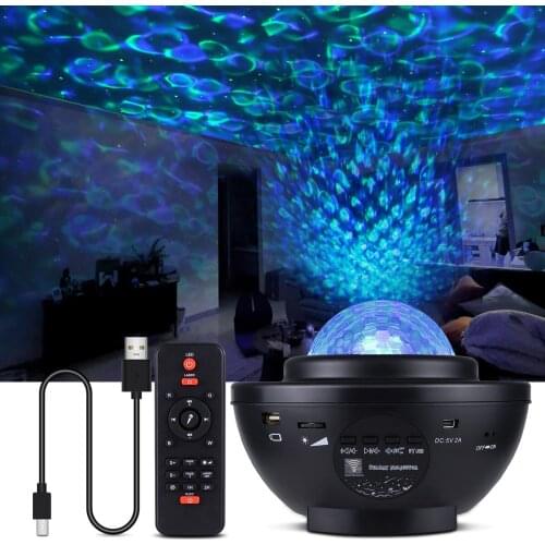USB LED Starry Galaxy Projector Light Bluetooth Music Sound Control Stage Laser Table Lamp For Kids Room Decor Night Lighting