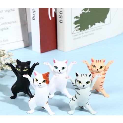 Dancing Cat For Desktop Display Stand Decorate INS Pen Holder Desktop Display Cute Doll Handmade Decoration