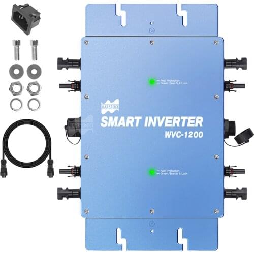 Waterproof 1200W Micro Grid Tie Solar Inverter DC 22-50V to 80-160VAC or 180-260VAC, 50hz/60hz, for 4pcs 300W Solar panels