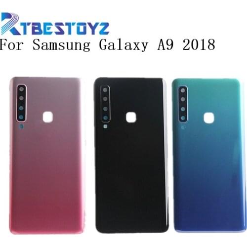 Back Glass Battery Cover Housing+Camera Lens For Samsung Galaxy A9 2018 A920