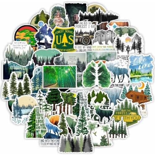 10/50pcs Outdoor Forest Hiking Camping Stickers Travel Beautiful Scenery Decal Sticker To DIY Water Bottle Phone Laptop Guitar