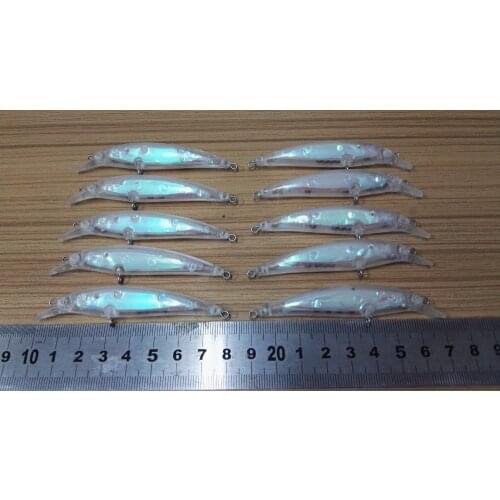 10pcs Unpainted Minnow Hardbaits Fishing Lure Bodies 3 1/8 Inch 5/32 OZ Blank lures JSE101