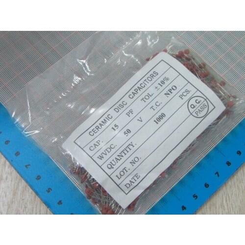 1000pcs/lot High Quality 15PF 15P 50V Ceramic dielectric Capacitor 15PF 15P 50V dip ceramic capacitors 15PF