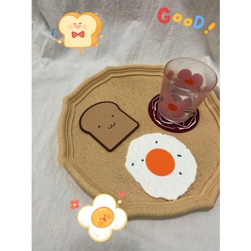 3pcs/lot Environmentally Friendly Round Soft Rubber Placemat Heat-Resistant Kitchen Accessories Non-Slip Insulation Coaster