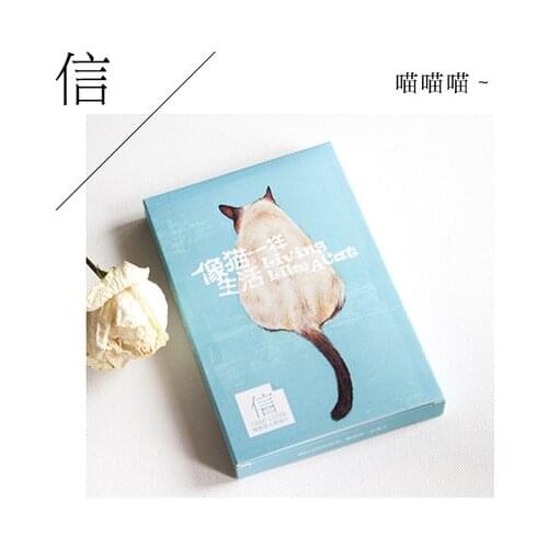 30pcs /1lot Cute Live like a cat Greeting Cards Postcards Birthday Letter Business Gift Card Set Message Card