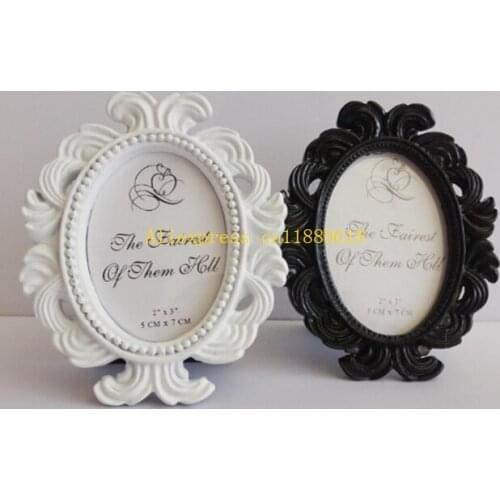 50pcs/lot Free Shipping Wholesale Black & White Baroque European Resin Photo Frame Gift Elegant Wedding Party Favours