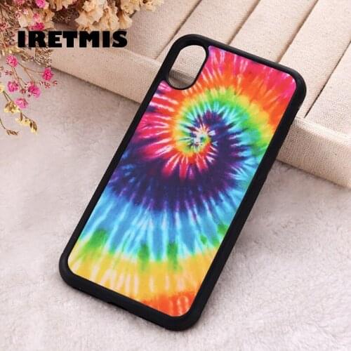Iretmis 5 5S SE 2020 phone cover cases for iphone 6 6S 7 8 Plus X Xs Max XR 11 12 MINI Pro Soft Silicone TPU Peace Tie Dye Swirl