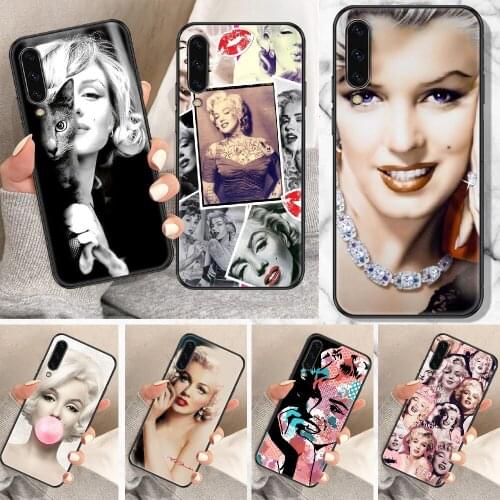 Marilyn Monroe Phone Case For Samsung Galaxy A 10 12 20E 21S 30 32 40 50 51 52 70 71 72 5 6 7 2016 2018 black tpu bumper fashion